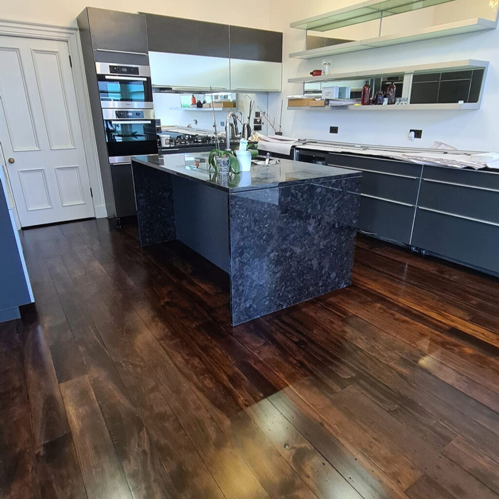 Staining and colour changing timber floorboards